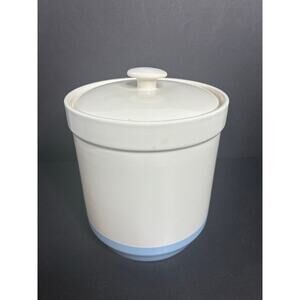 Mason Cash Canister Bakewell Stoneware Canister England 1800 Blue Ivory 7 Inch